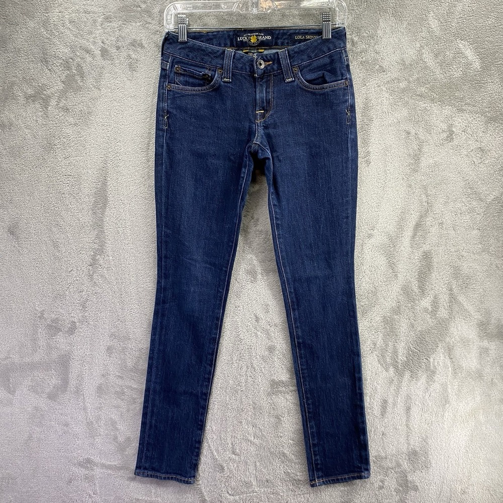 Lucky Brand Lola Skinny Jean Women Size 0/24 Low Rise Medium Wash Blue